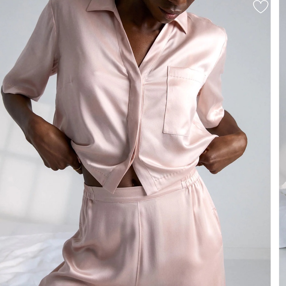 Lunya Washable Silk High Rise Pant Set - Silk Pajamas